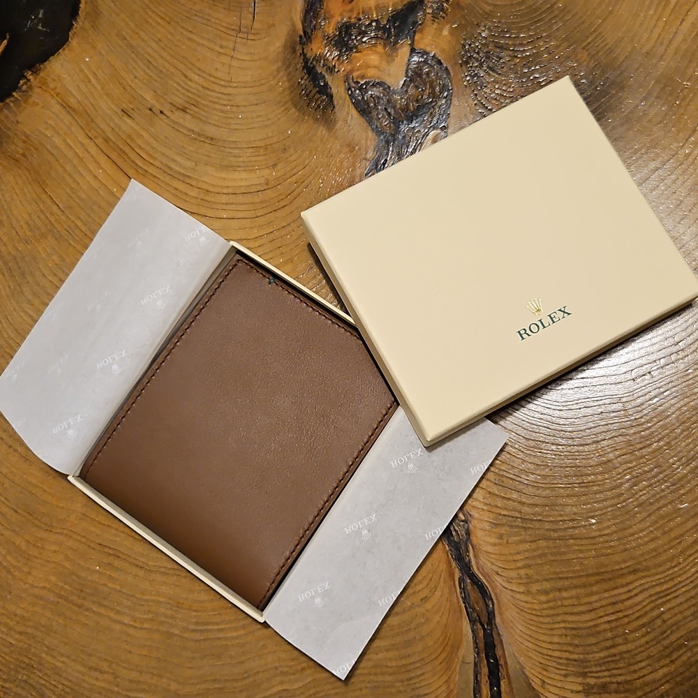 Rolex Brown Leather Wallet. Brand New. Authentic.